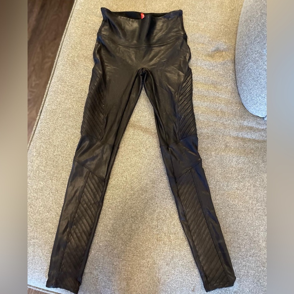 Spanx Faux Leather Moto Leggings